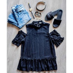 Womens peek a boo shoulder blouse